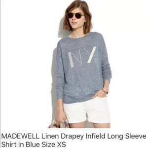 Madewell Blue Linen New York Top